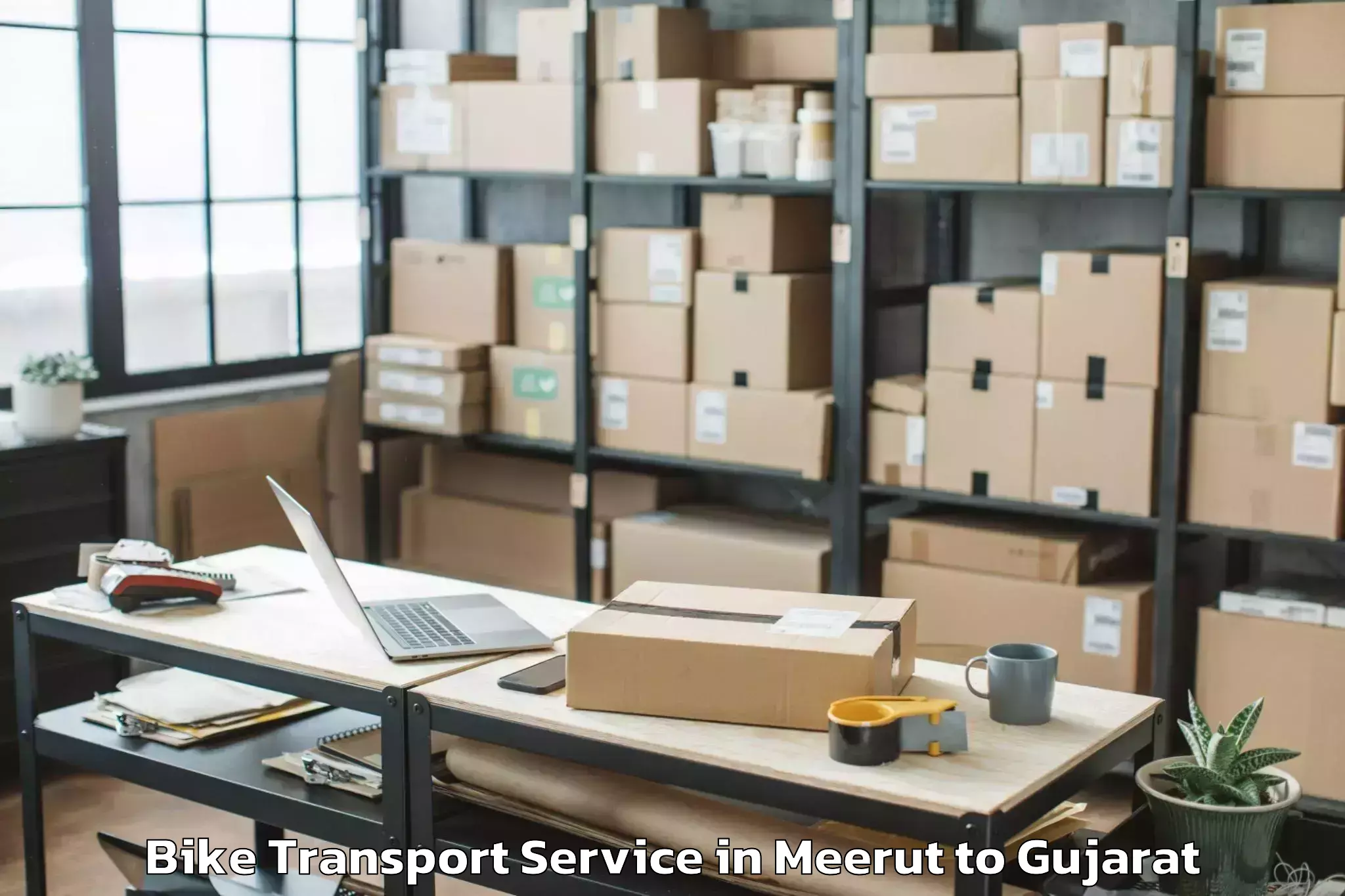 Top Meerut to Amreli Bike Transport Available